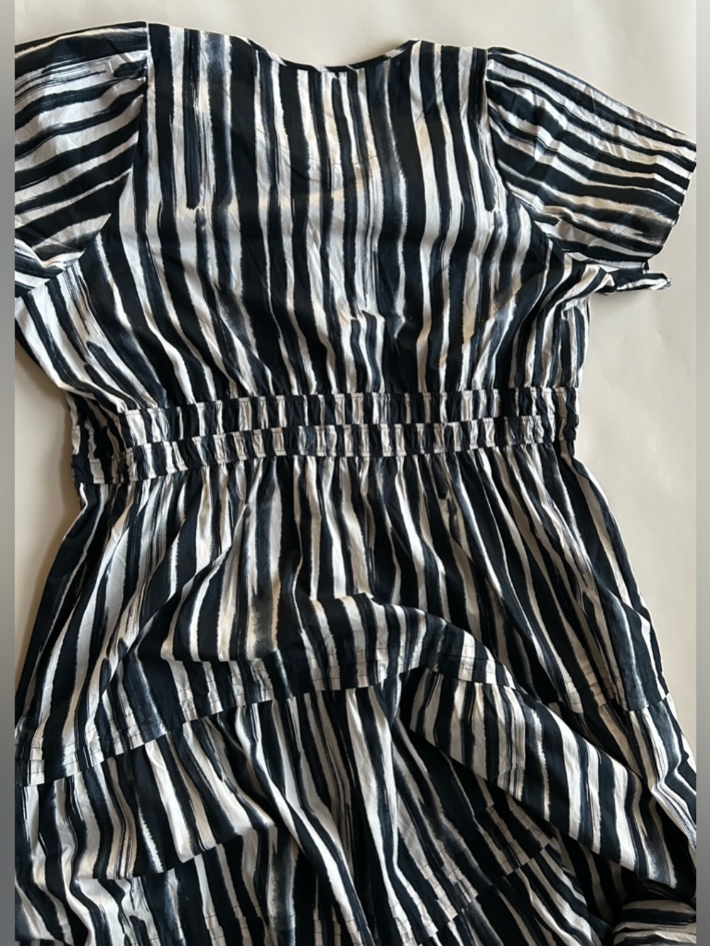 Anthropologie Black and White Striped Tiered Midi Dress size 3X - Picture 10 of 11